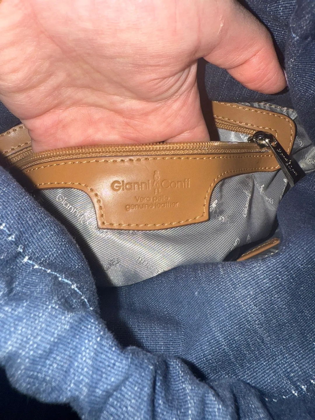 Gianni Conti Genuine Leather Bucket Bag image indicator(4)