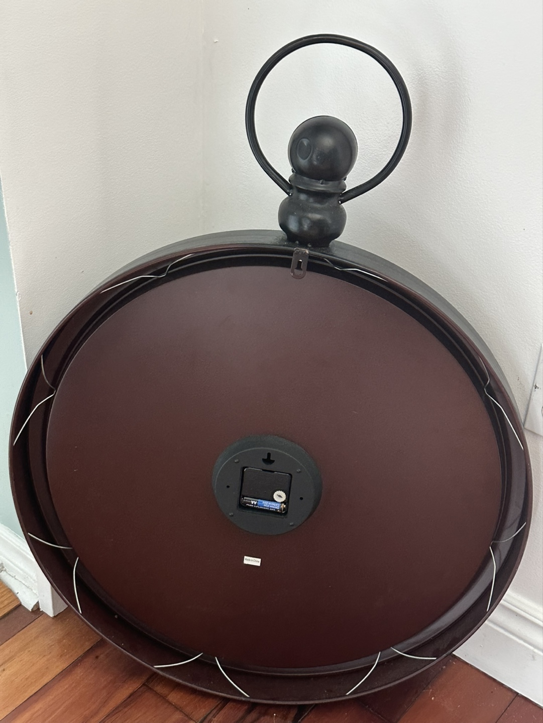 Large Black Metal Wall Clock - photo 3