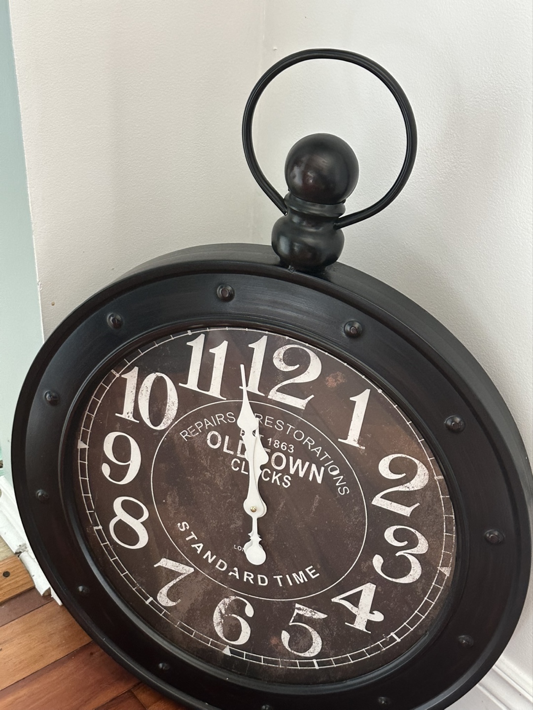 Large Black Metal Wall Clock