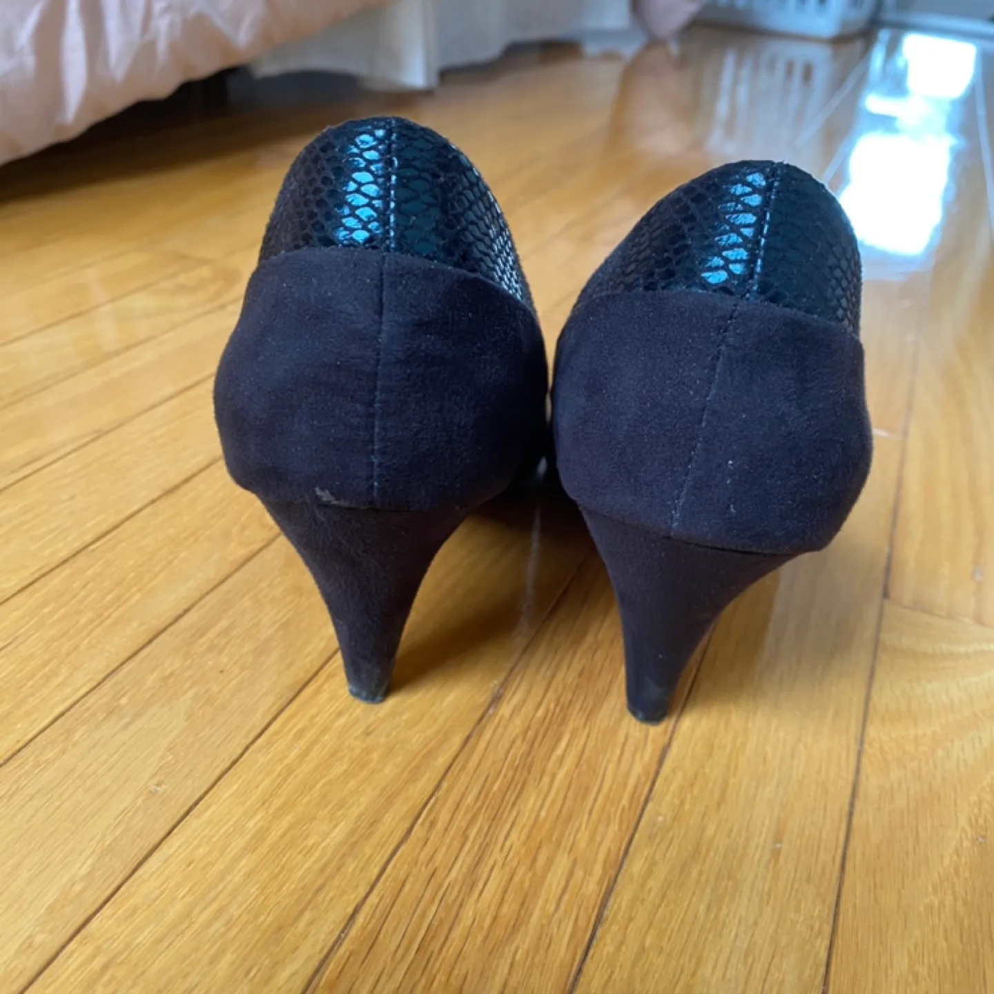 ALDO Black Suede Heels image indicator(4)