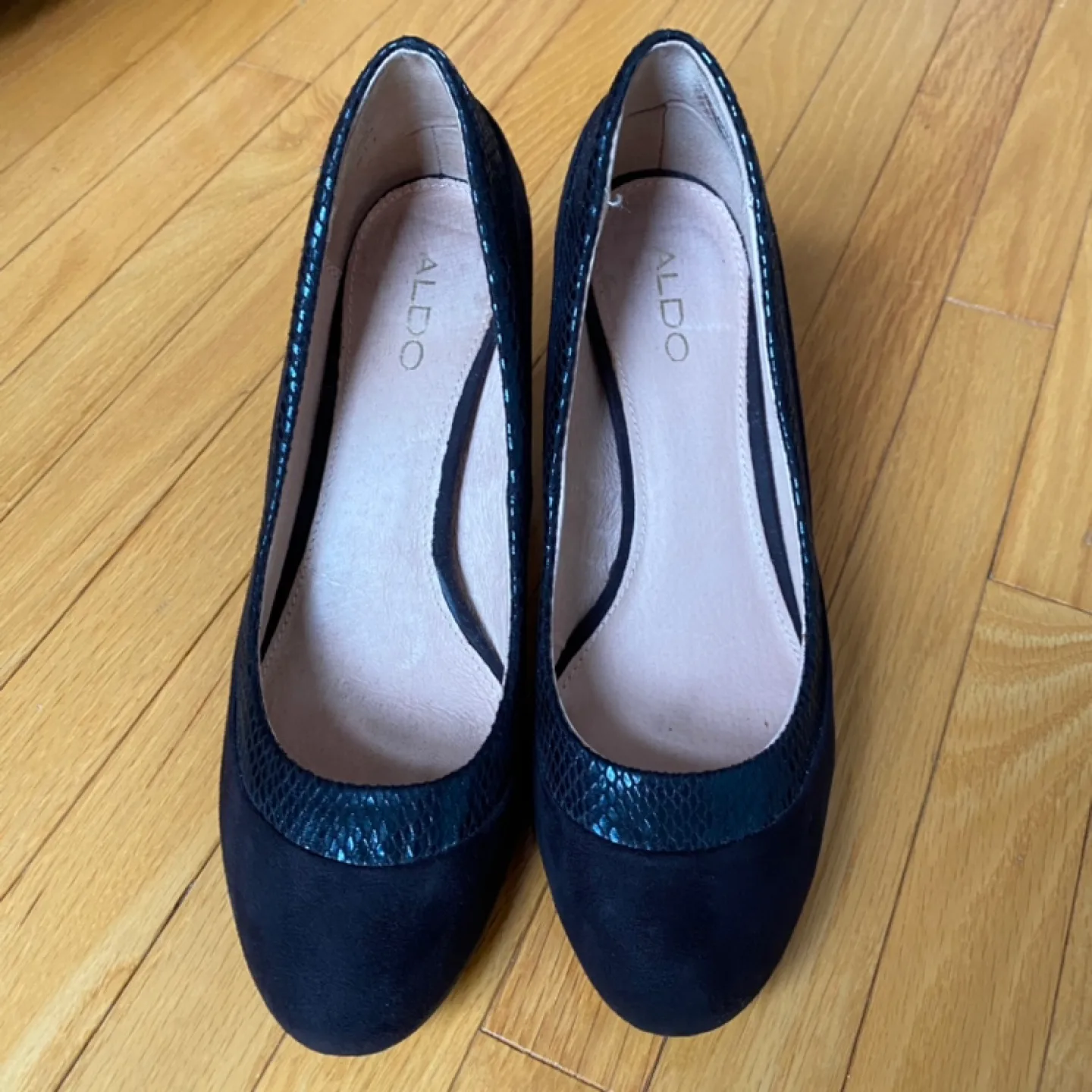 ALDO Black Suede Heels image indicator(2)