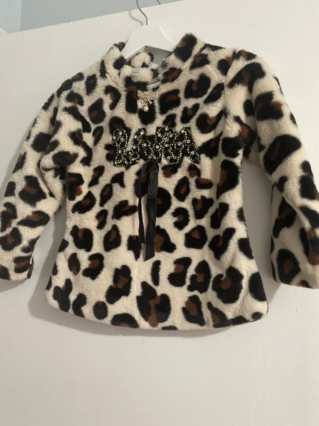 Girls' Leopard Print Fuzzy Sweater for Girls image indicator(2)