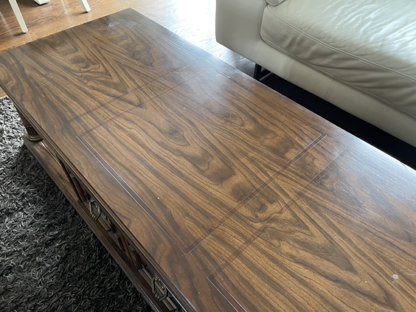 Vintage Wood Coffee Table with Storage - photo 5
