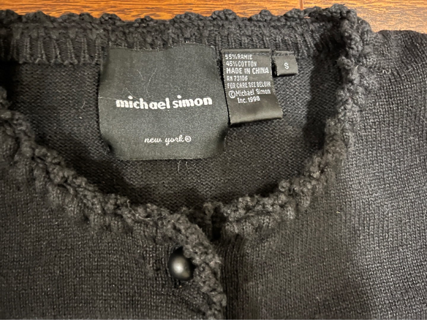 Michael Simon women’s small vintage short sleeve cardigan, black - photo 4