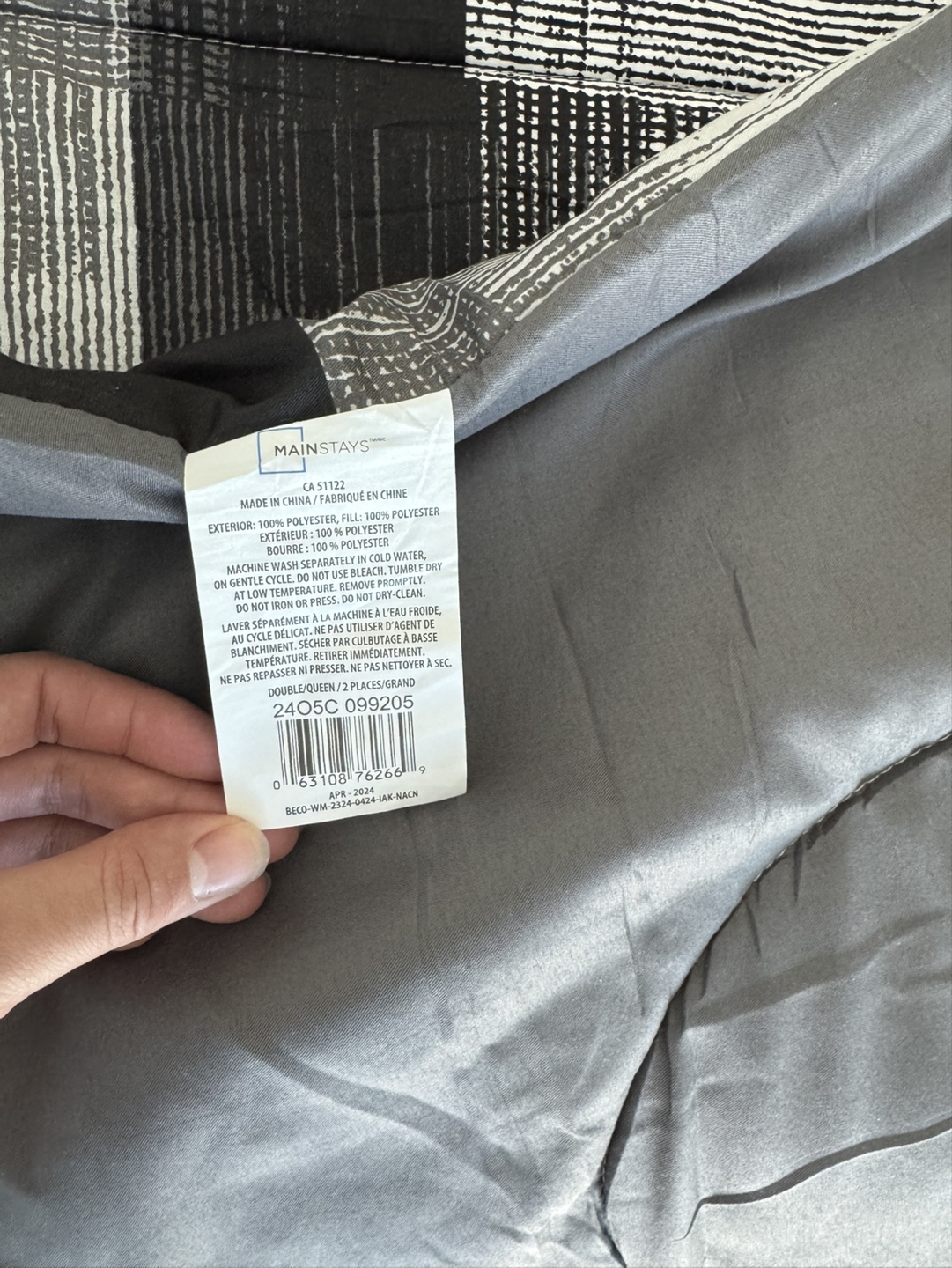 Mainstays Queen Comforter - Grey and Black - photo 5