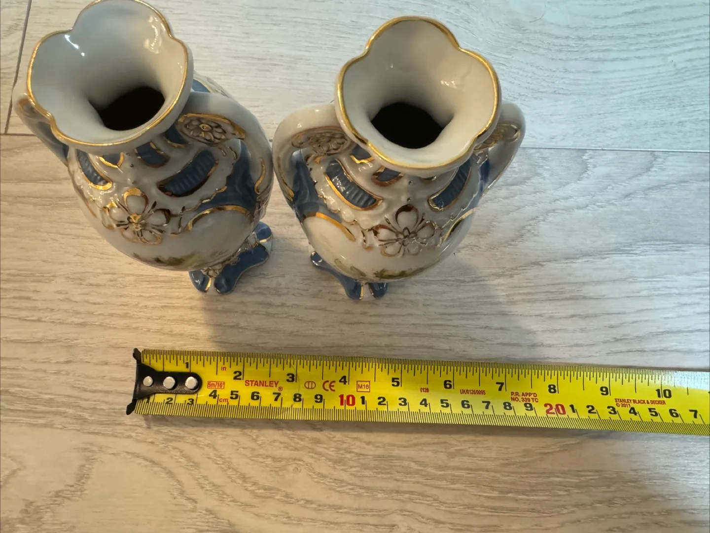 Pair of Vintage Czechoslovakian Porcelain Vases image indicator(4)