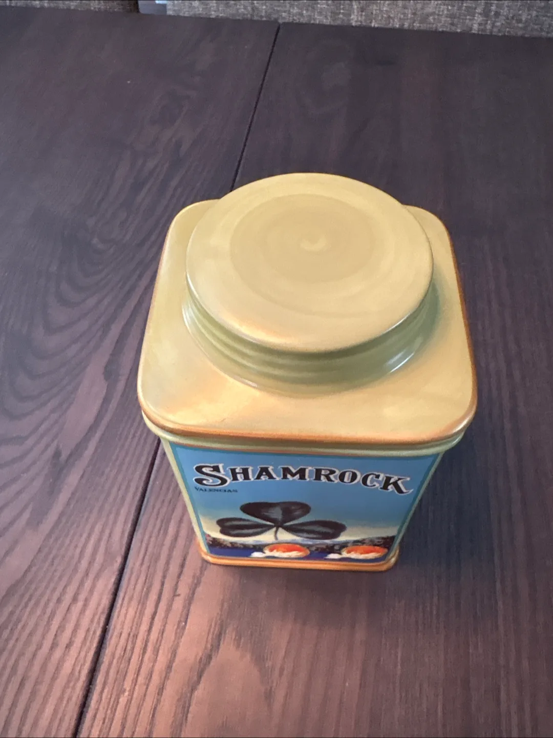 Shamrock Valencia Orange Ceramic Cookie Jar image indicator(2)