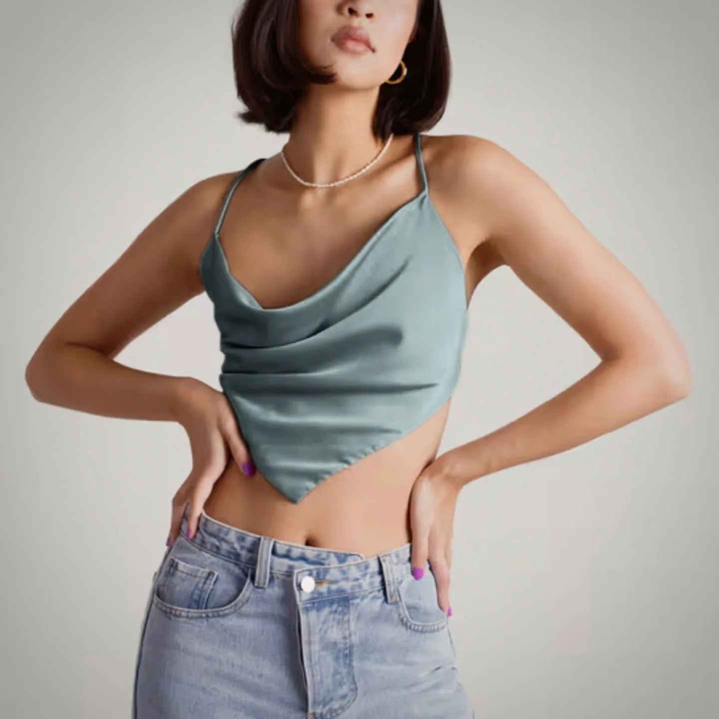 Oak + Fort | Satin Cowl Neck Cami (M) image indicator(4)