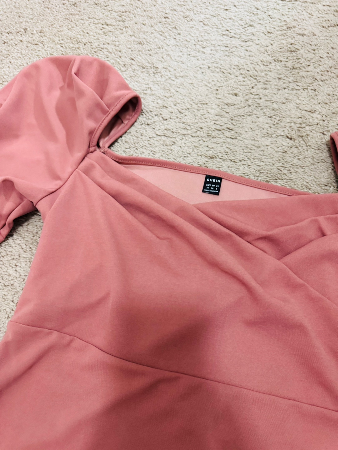Dusty Rose SHEIN Puff Sleeve Blouse - Size Medium - photo 3