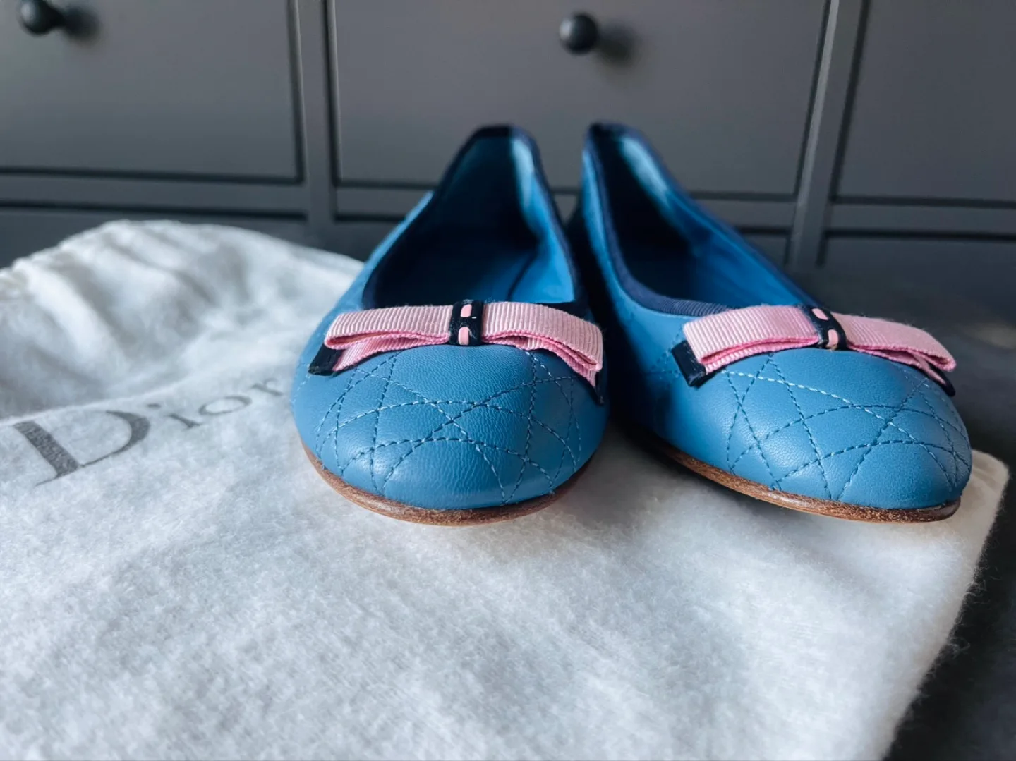 Dior Iconic Cannage Leather Ballet Flats – Size 40.5 image indicator(3)