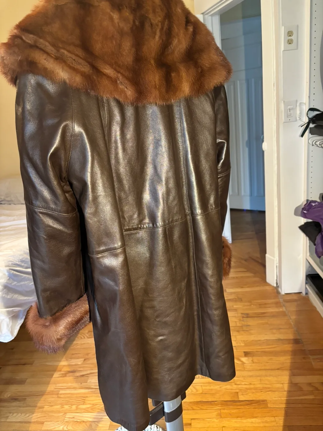 Vintage Sprung Frères Leather and Fur Coat image indicator(2)