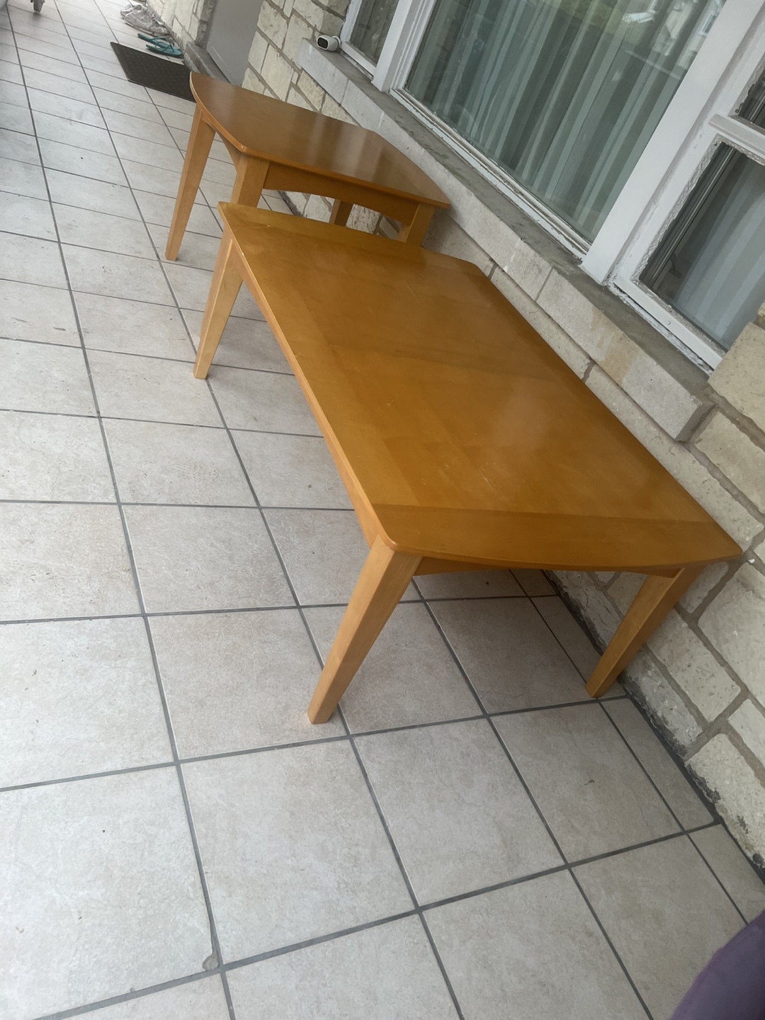 Wooden Coffee Table and End Table Set - photo 5