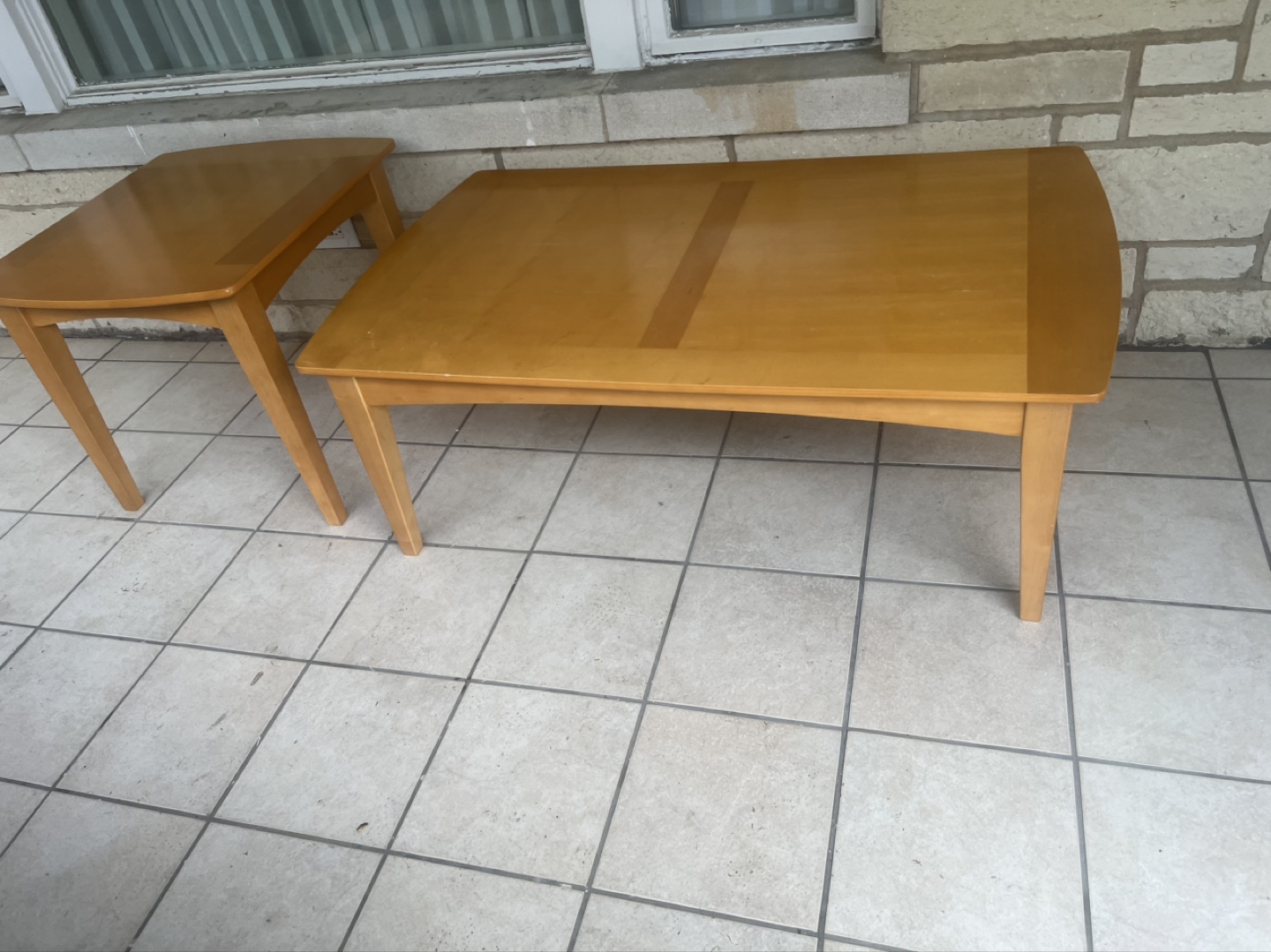 Wooden Coffee Table and End Table Set - photo 3