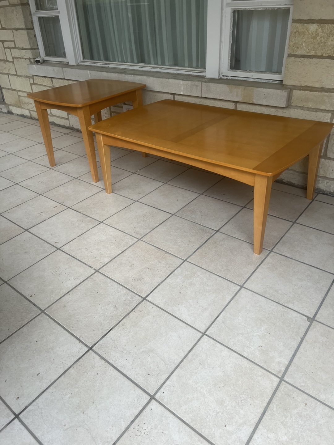Wooden Coffee Table and End Table Set - photo 4