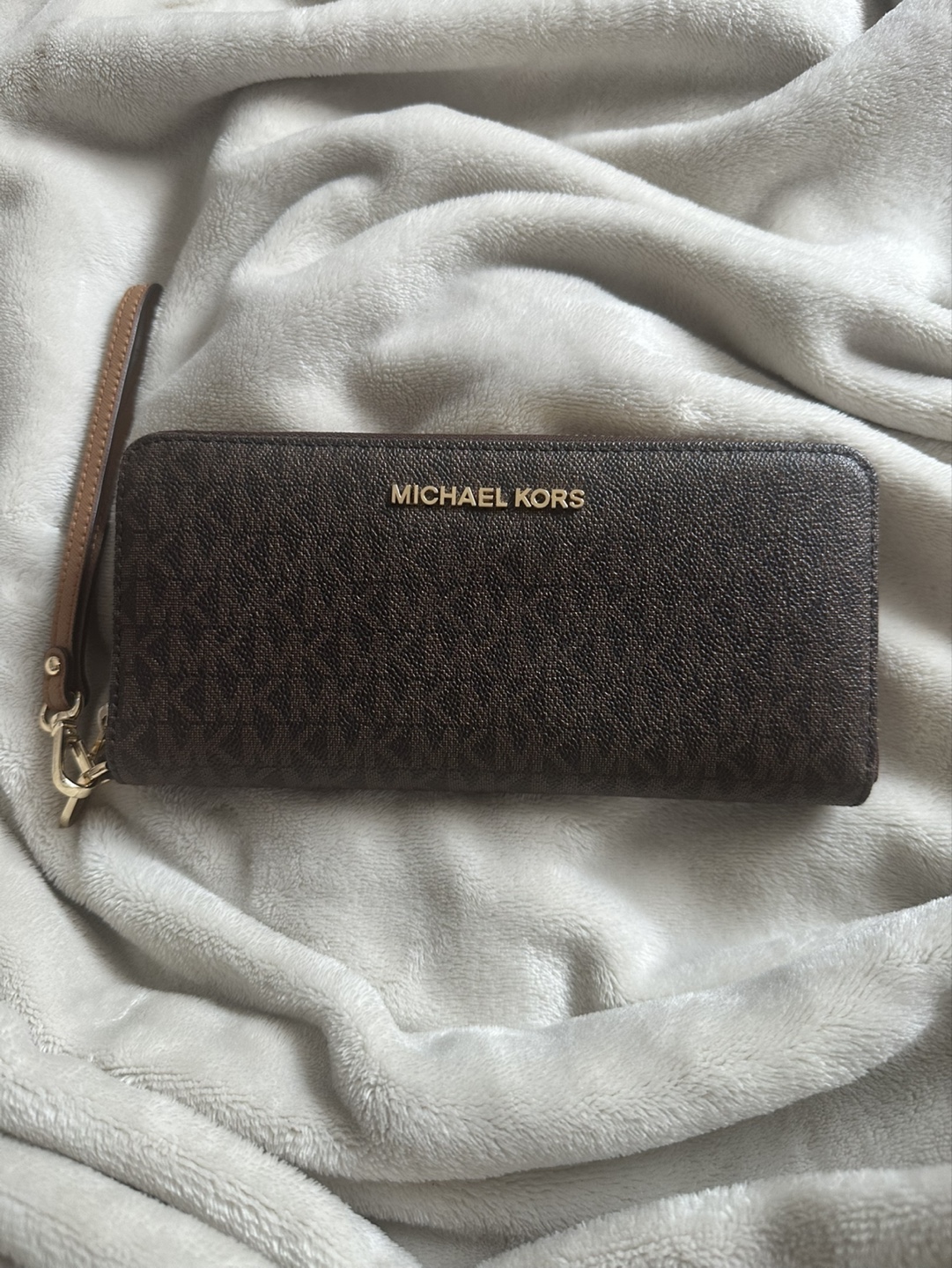 Michael Kors Brown Logo Zip-Around Wallet