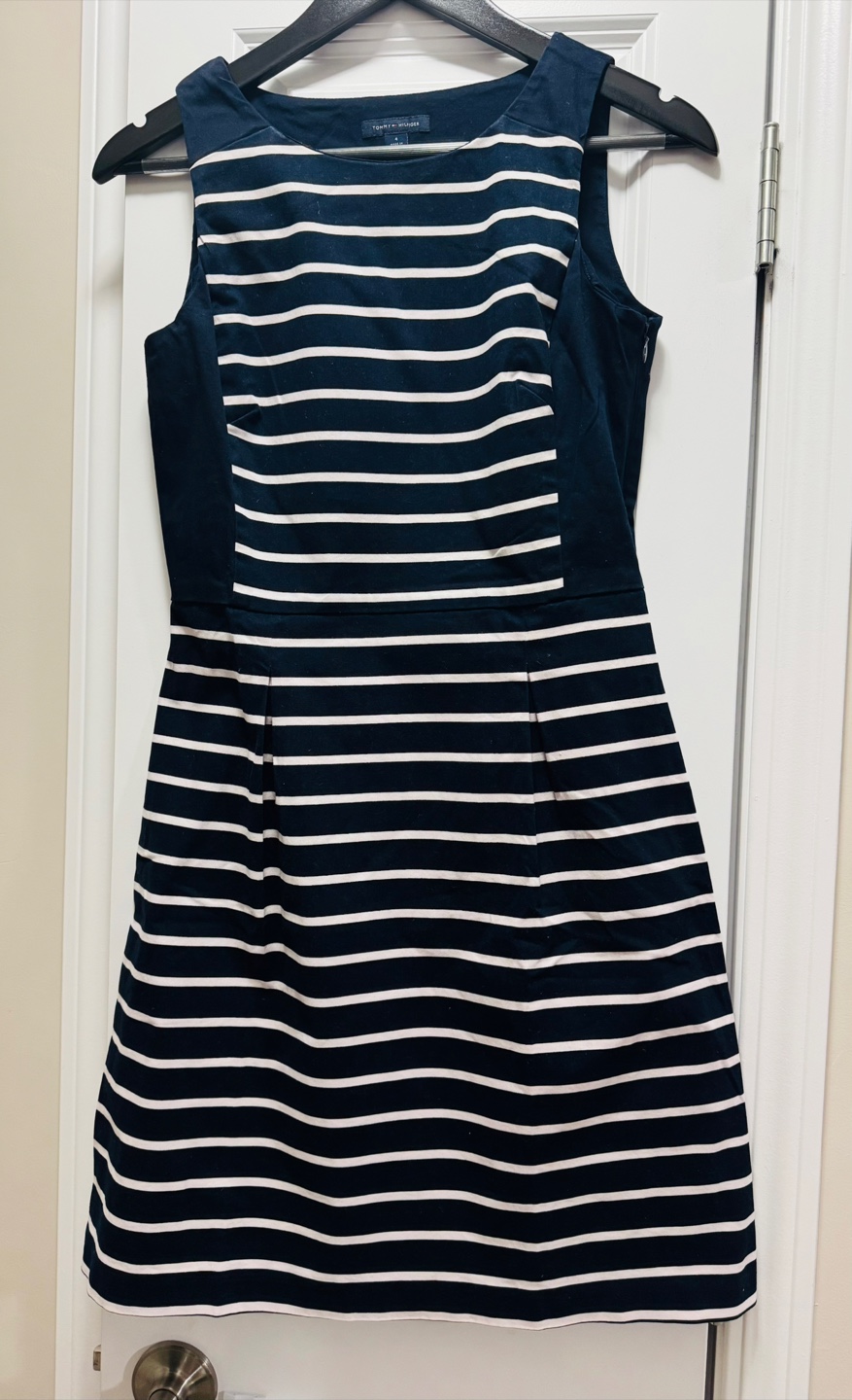 Tommy Hilfiger Navy and White Striped Dress, Size 4