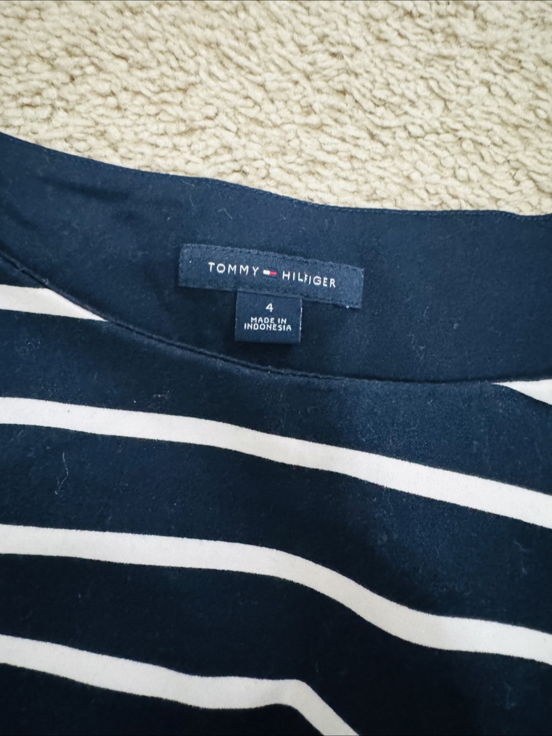 Tommy Hilfiger Navy and White Striped Dress, Size 4 - photo 4