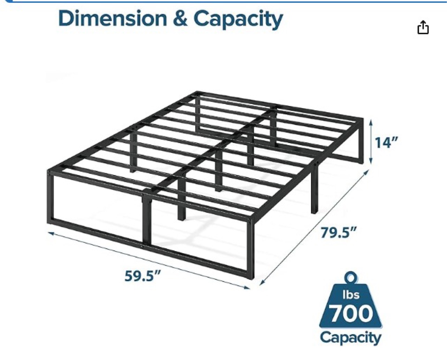Queen Size Metal Platform Bed Frame