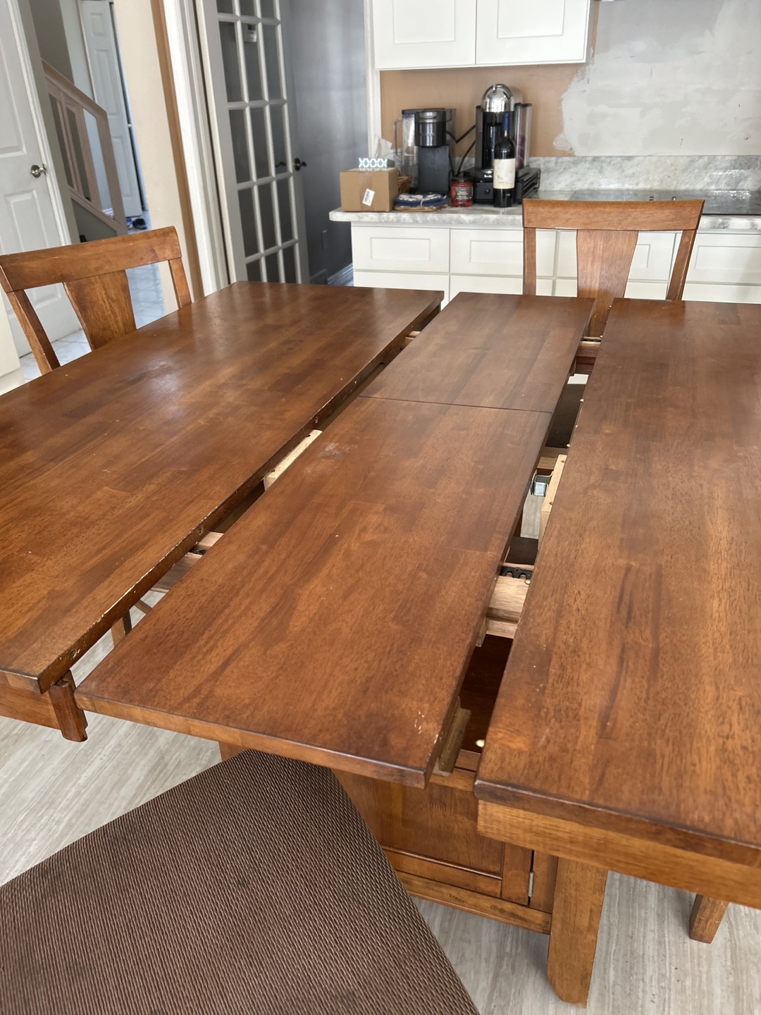 Extendable Square Dining Table with 6 Chairs - photo 3