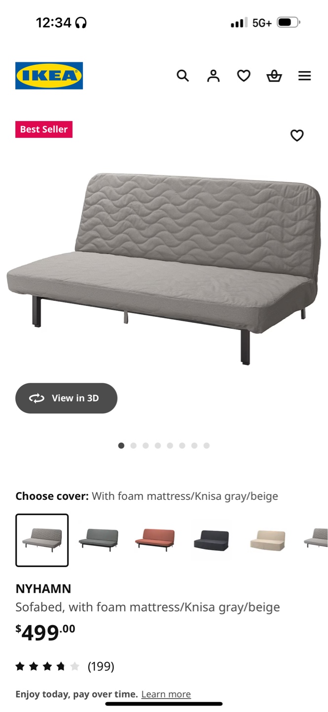 IKEA NYHAMN Sofabed - Gray/Beige