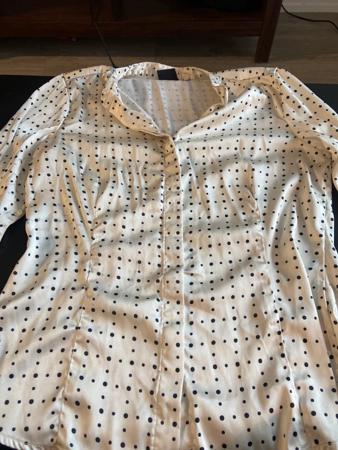 Cream and Black Polka Dot Blouse thumbnail