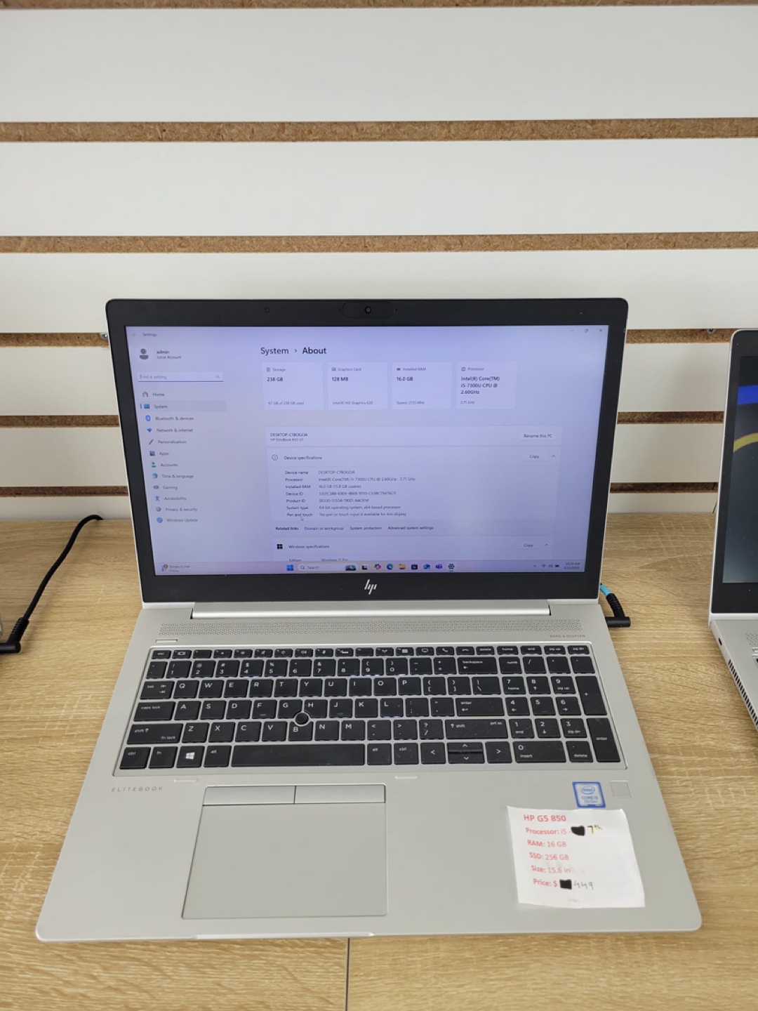 HP Elitebook 850 G5 Laptop - 16GB RAM, 256GB SSD - photo 3