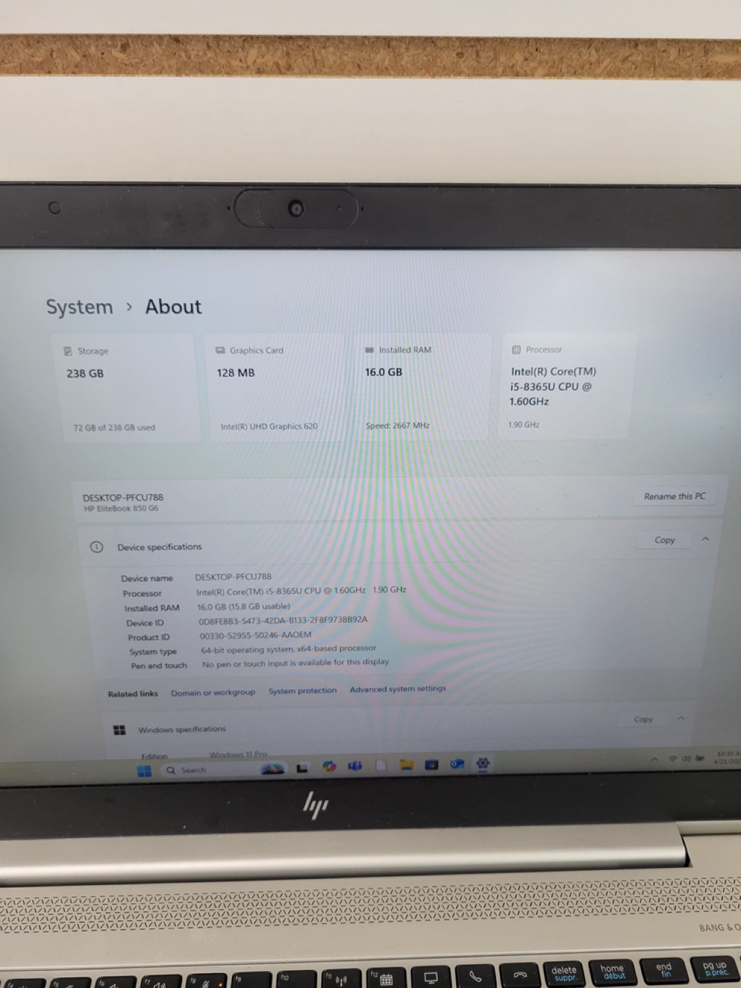 HP Elitebook G6 850 Laptop - Refurbished - photo 2