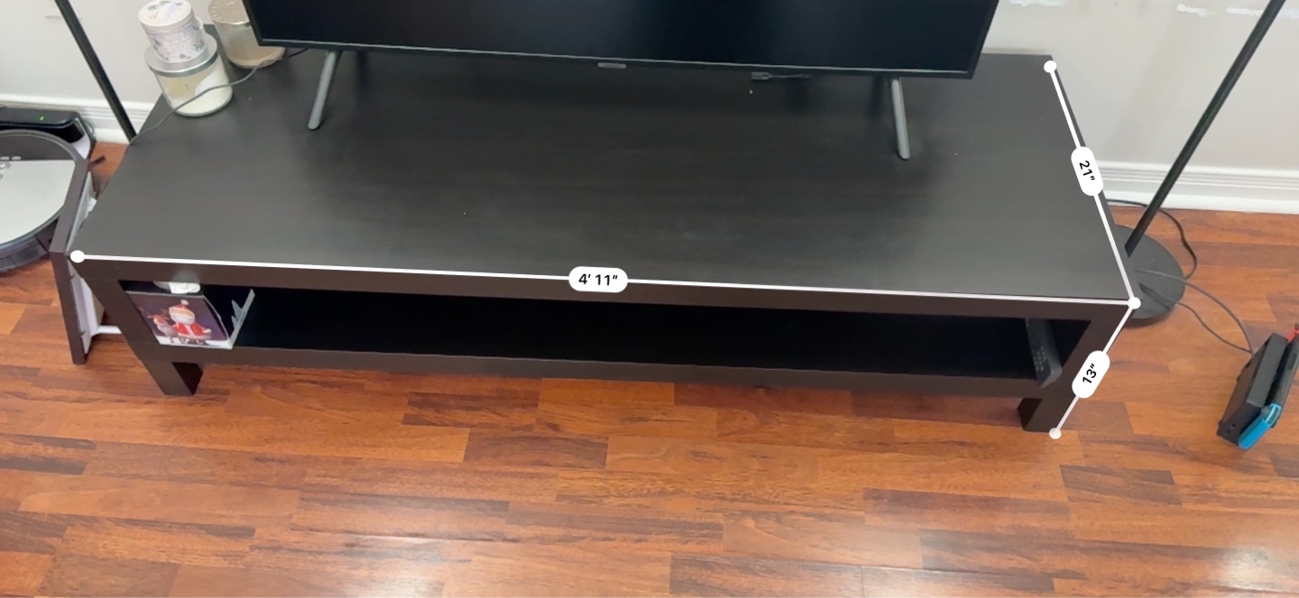 IKEA Black TV Stand with Shelf - photo 3