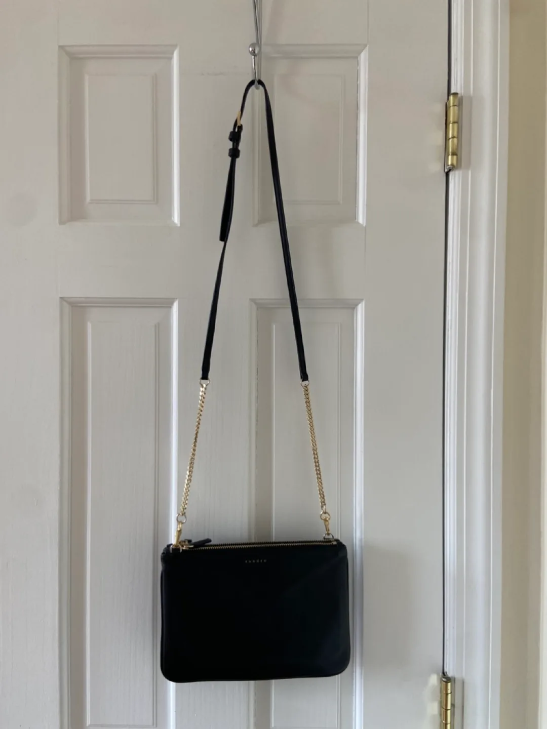 Sandro Black Leather Crossbody Bag image indicator(2)