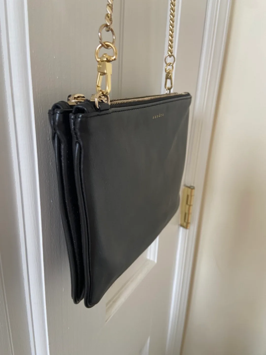 Sandro Black Leather Crossbody Bag image indicator(4)