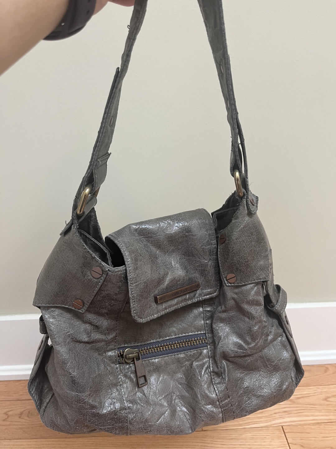 Matt and Nat Grey Vegan leather Shoulder Bag - photo 2