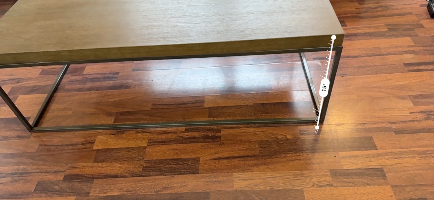 Modern Coffee Table - Bronze Metal Frame & Wood Top - photo 4