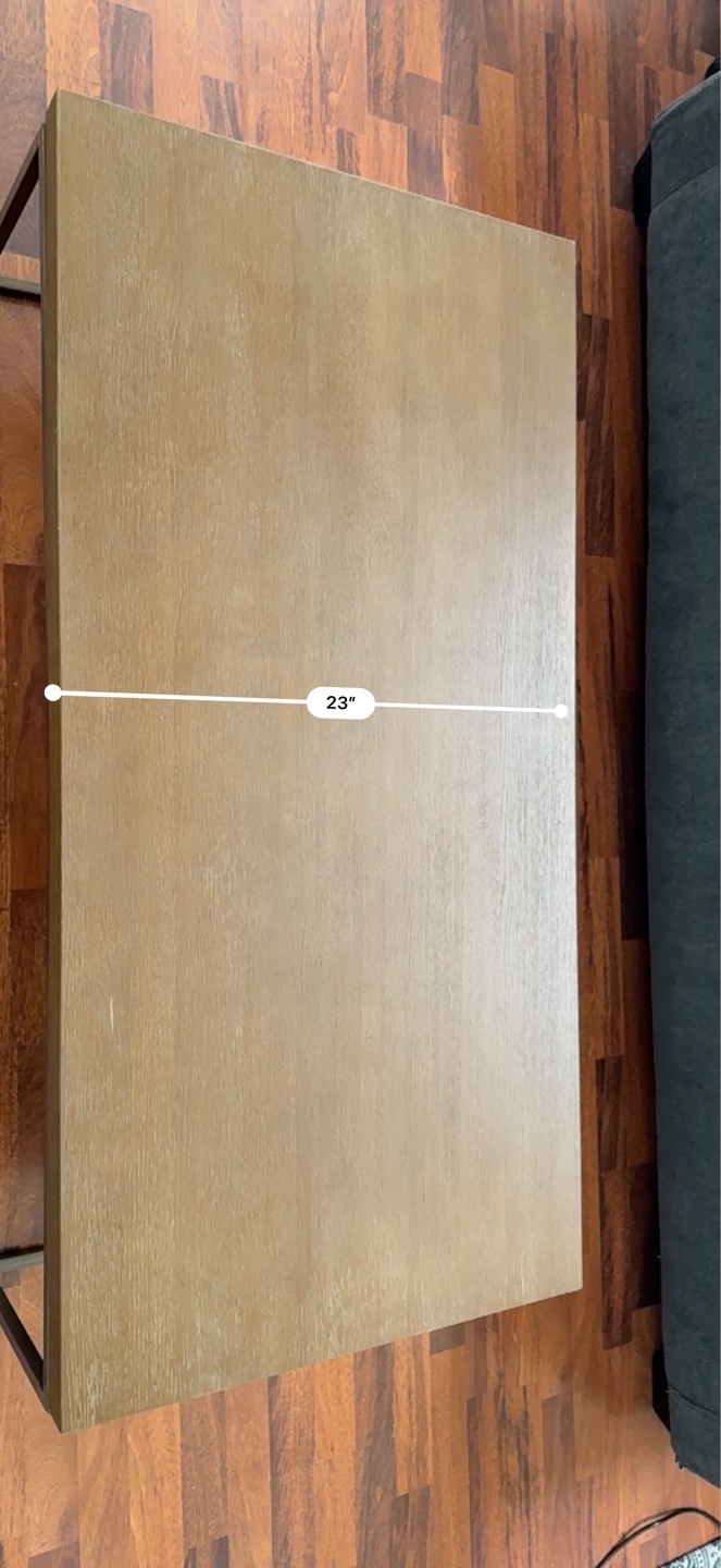 Modern Coffee Table - Bronze Metal Frame & Wood Top - photo 2