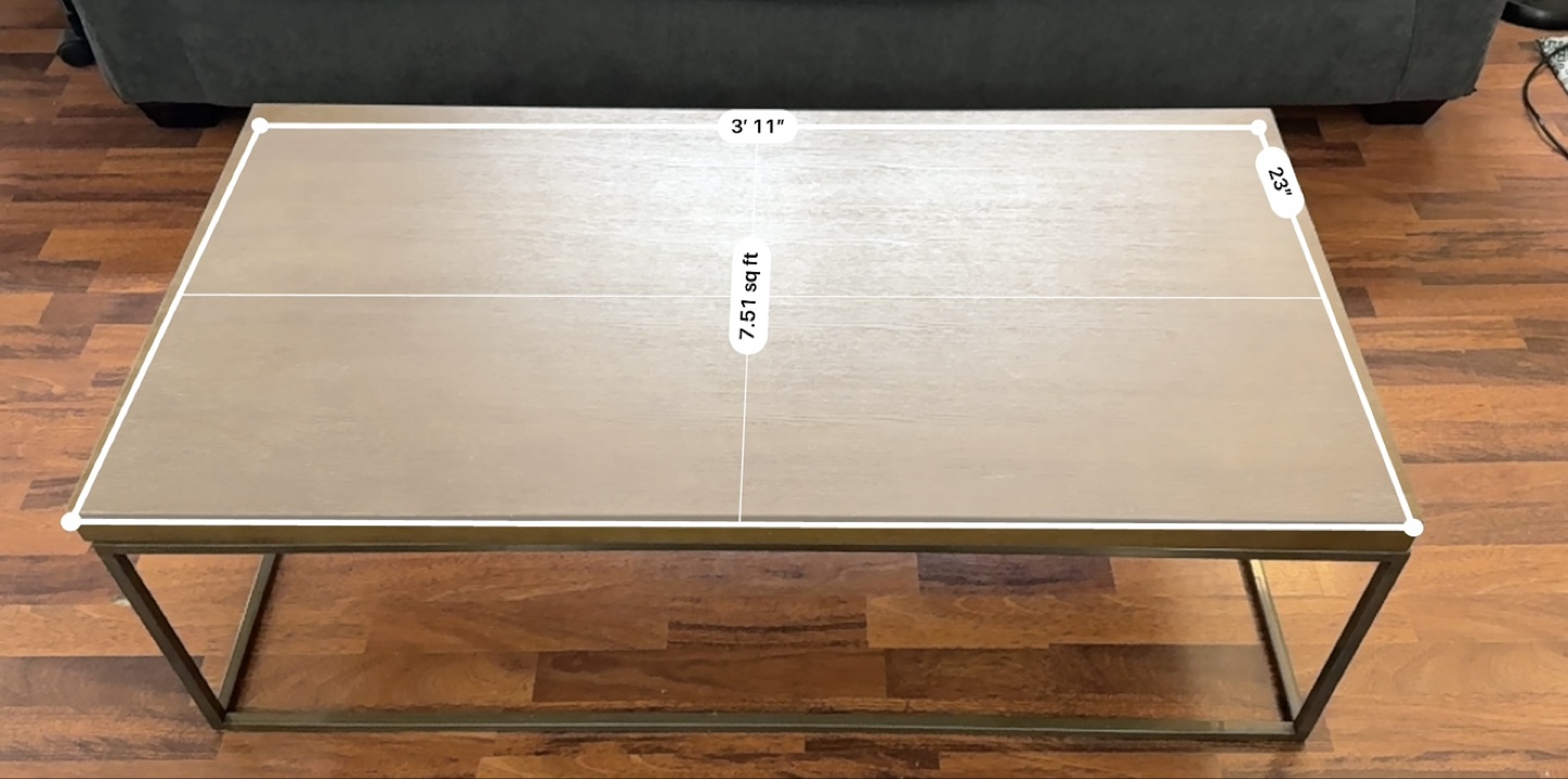 Modern Coffee Table - Bronze Metal Frame & Wood Top - photo 3