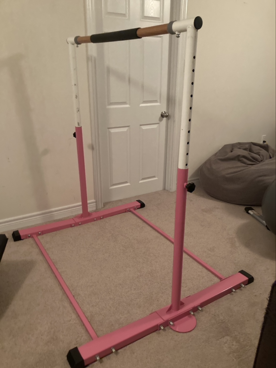 Pink Gymnastics Bar - Adjustable Height, Heavy Duty