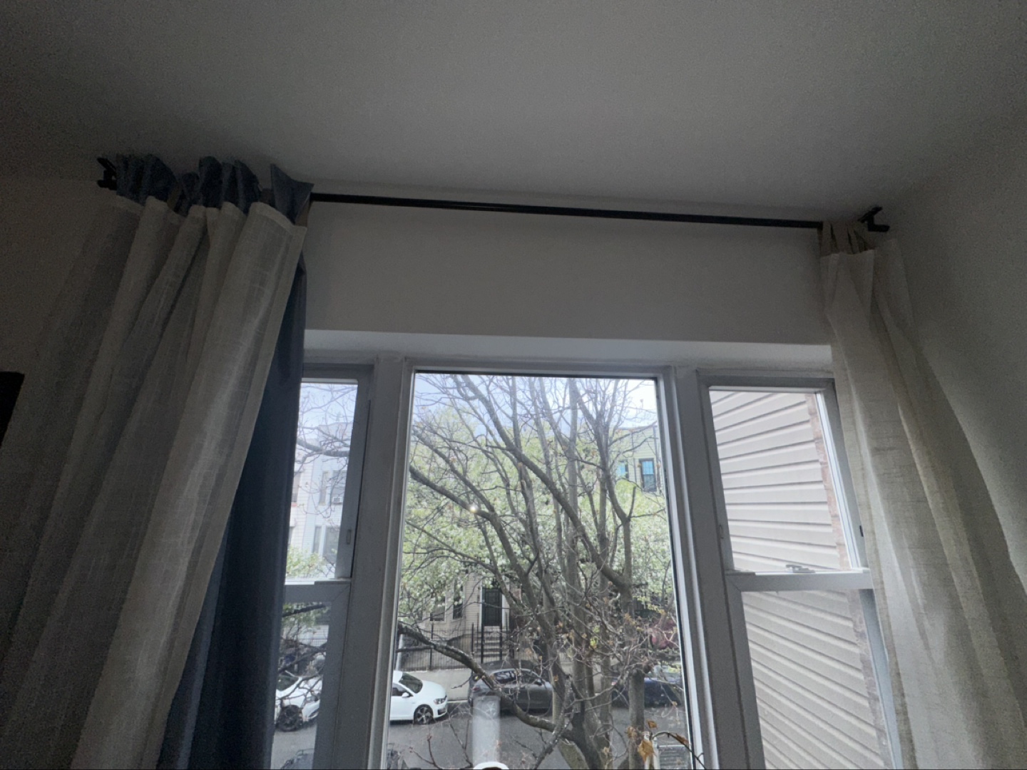 Curtains + Curtain Rod Set - Blue & Cream - photo 3