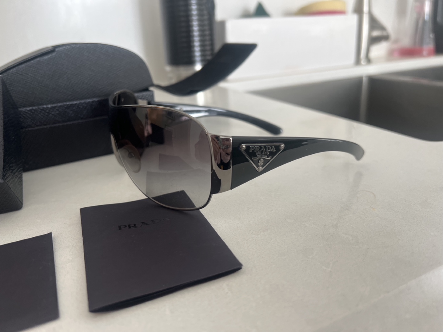 Vintage Prada Sunglasses with Case and Authenticity Card - photo 2