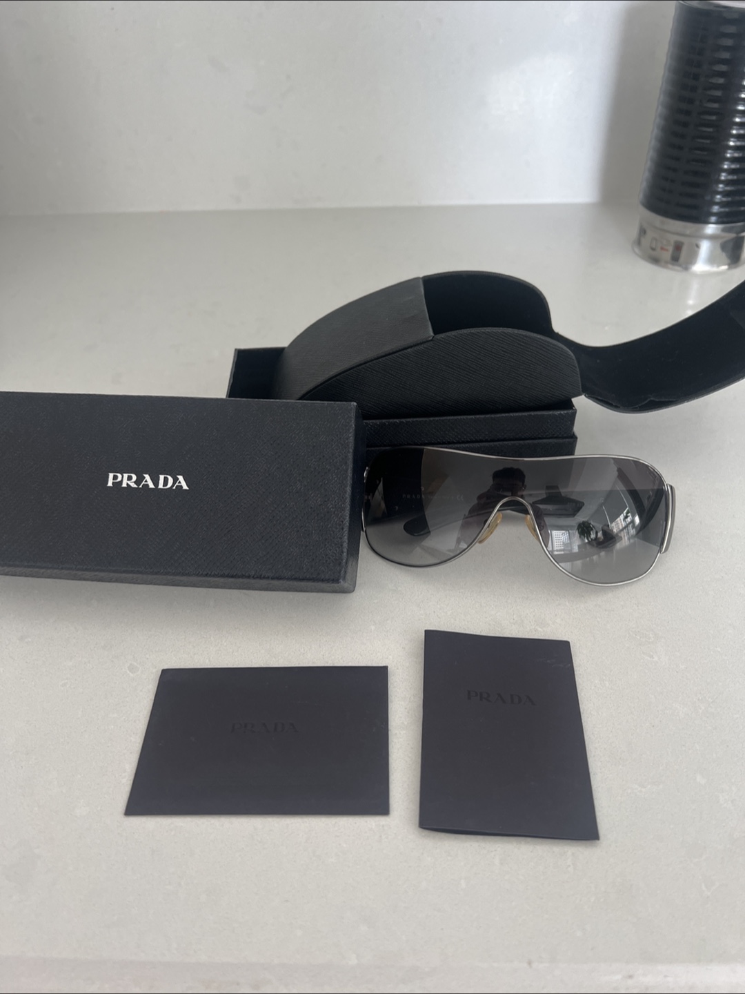 Vintage Prada Sunglasses with Case and Authenticity Card