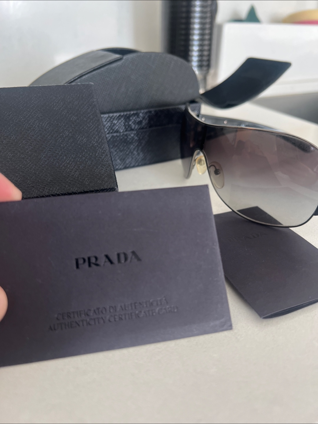 Vintage Prada Sunglasses with Case and Authenticity Card - photo 3