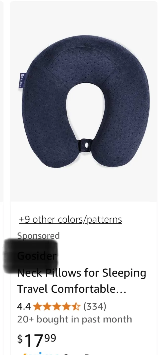 Black Travel Neck Pillow image indicator(3)
