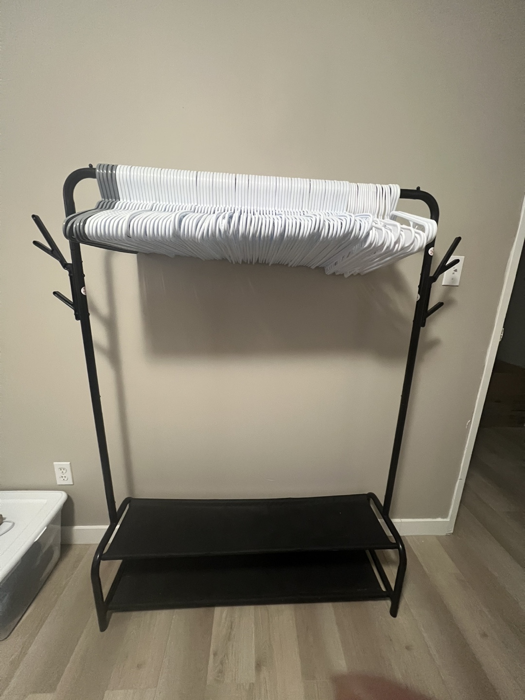 Simple Houseware Garment Rack with Shoe Shelf
