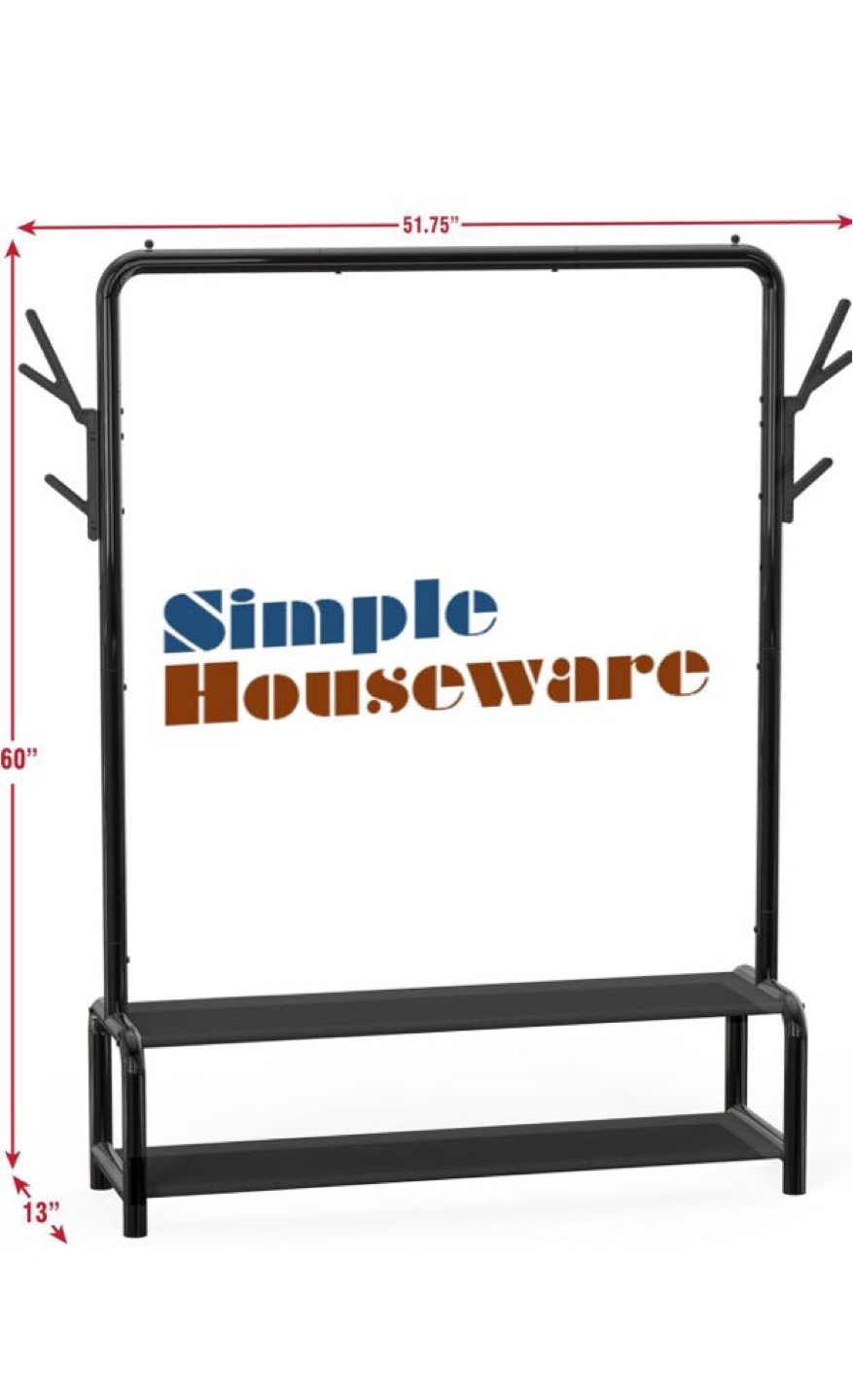 Simple Houseware Garment Rack with Shoe Shelf - photo 3