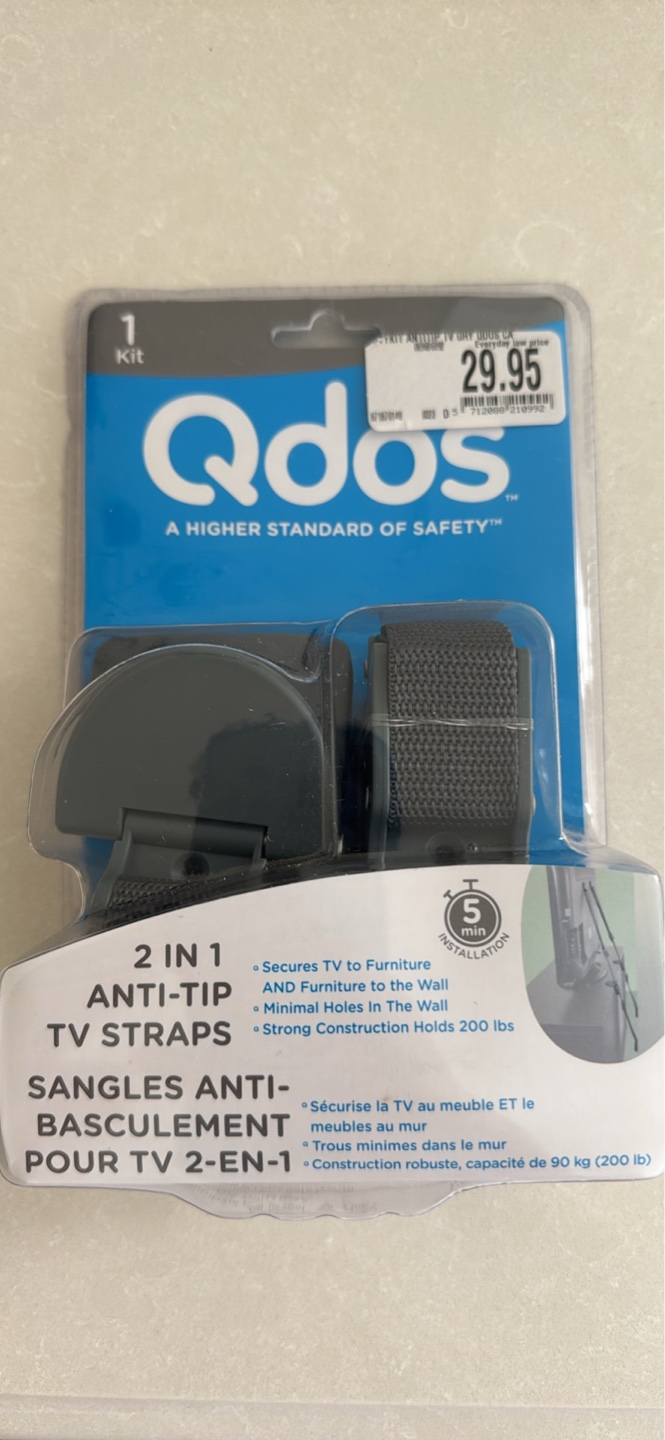 Qdos 2-in-1 Anti-Tip TV Straps