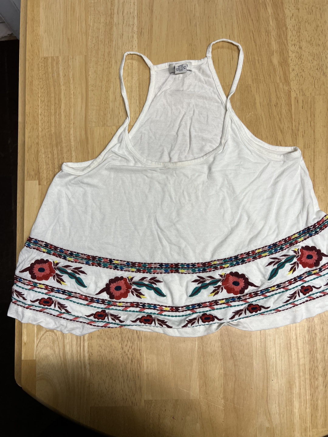 Forever 21 embroidered white tank top size small