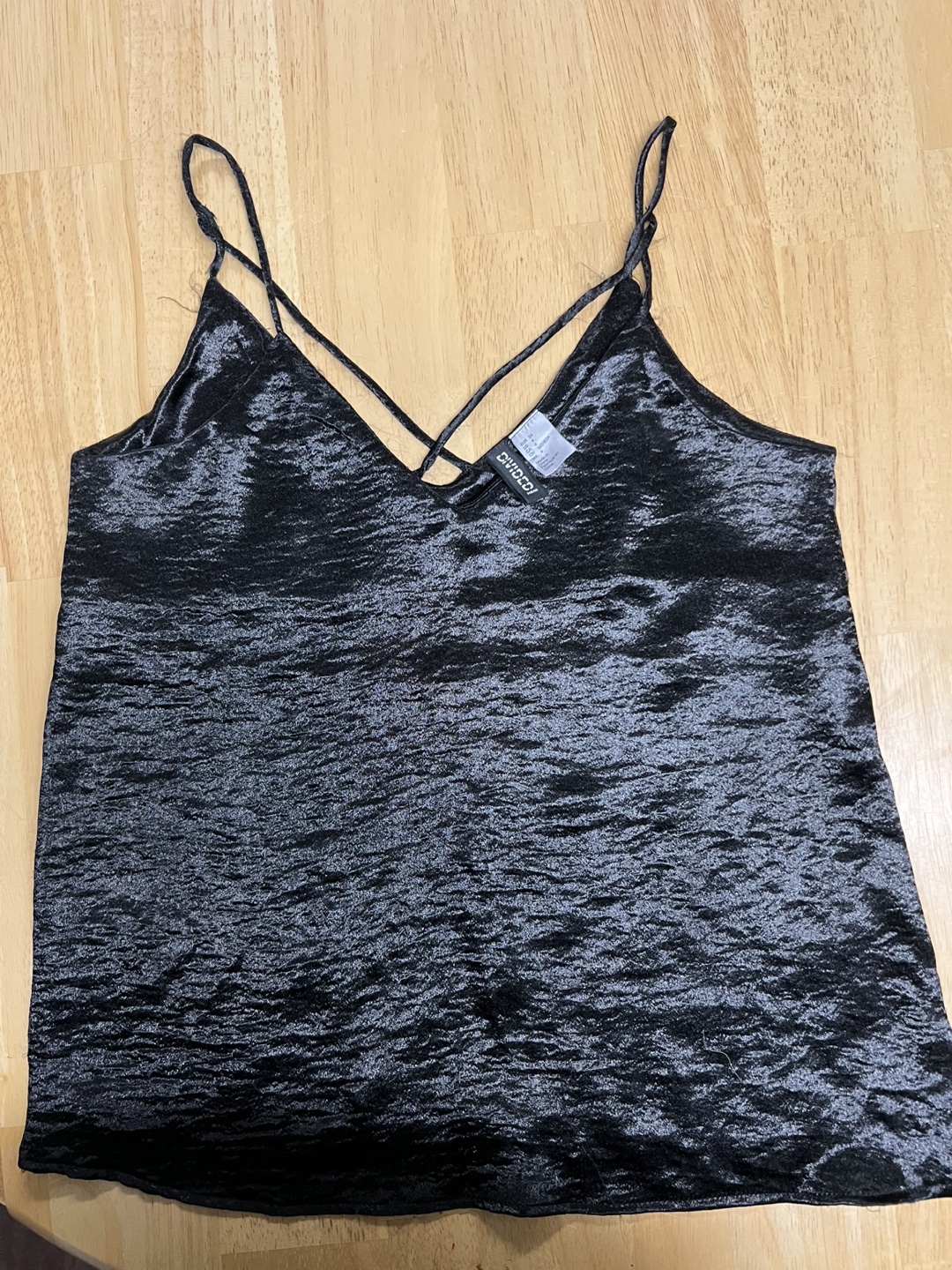 H&M Divided Black Satin tank Top Size 4