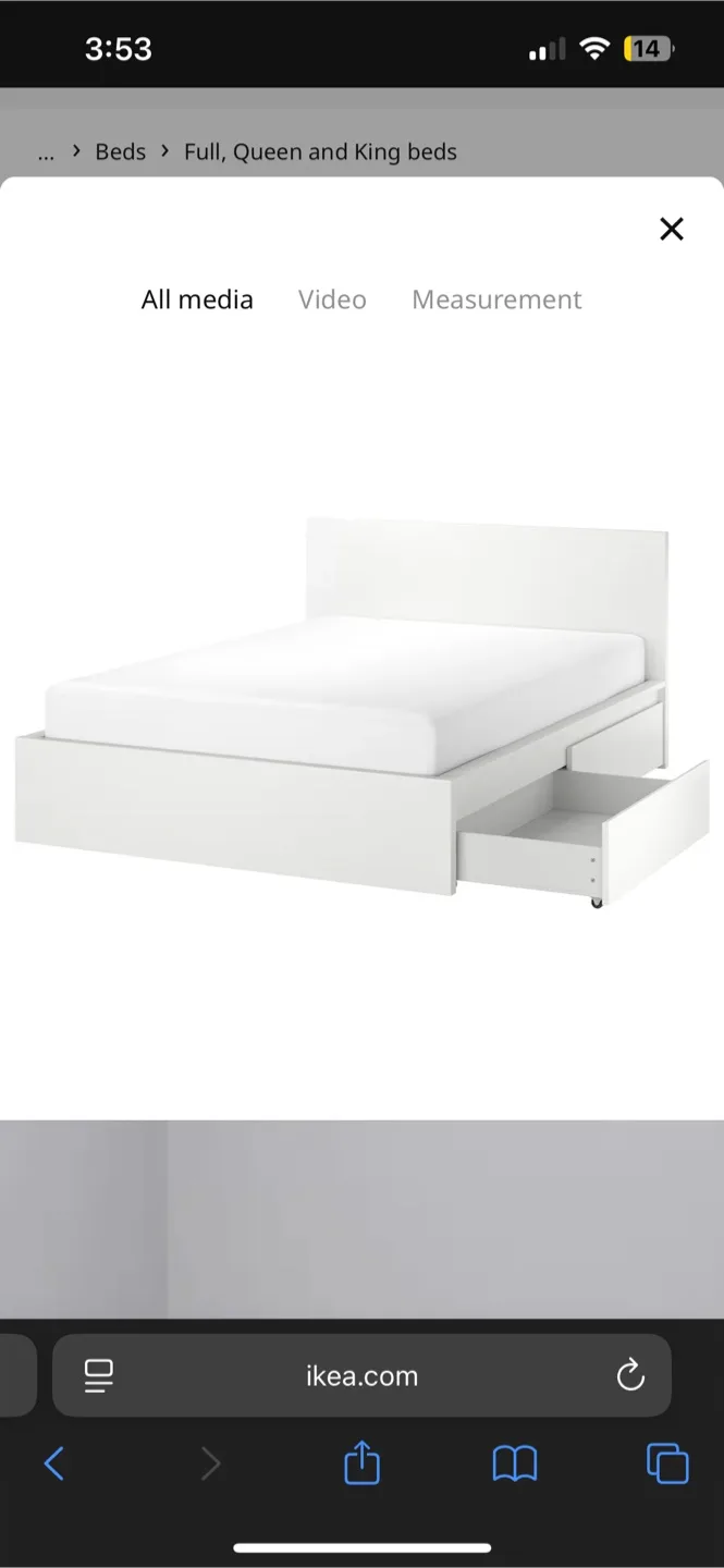 KEA Bed Frame + Firm Mattress + Protector – Great Condition!