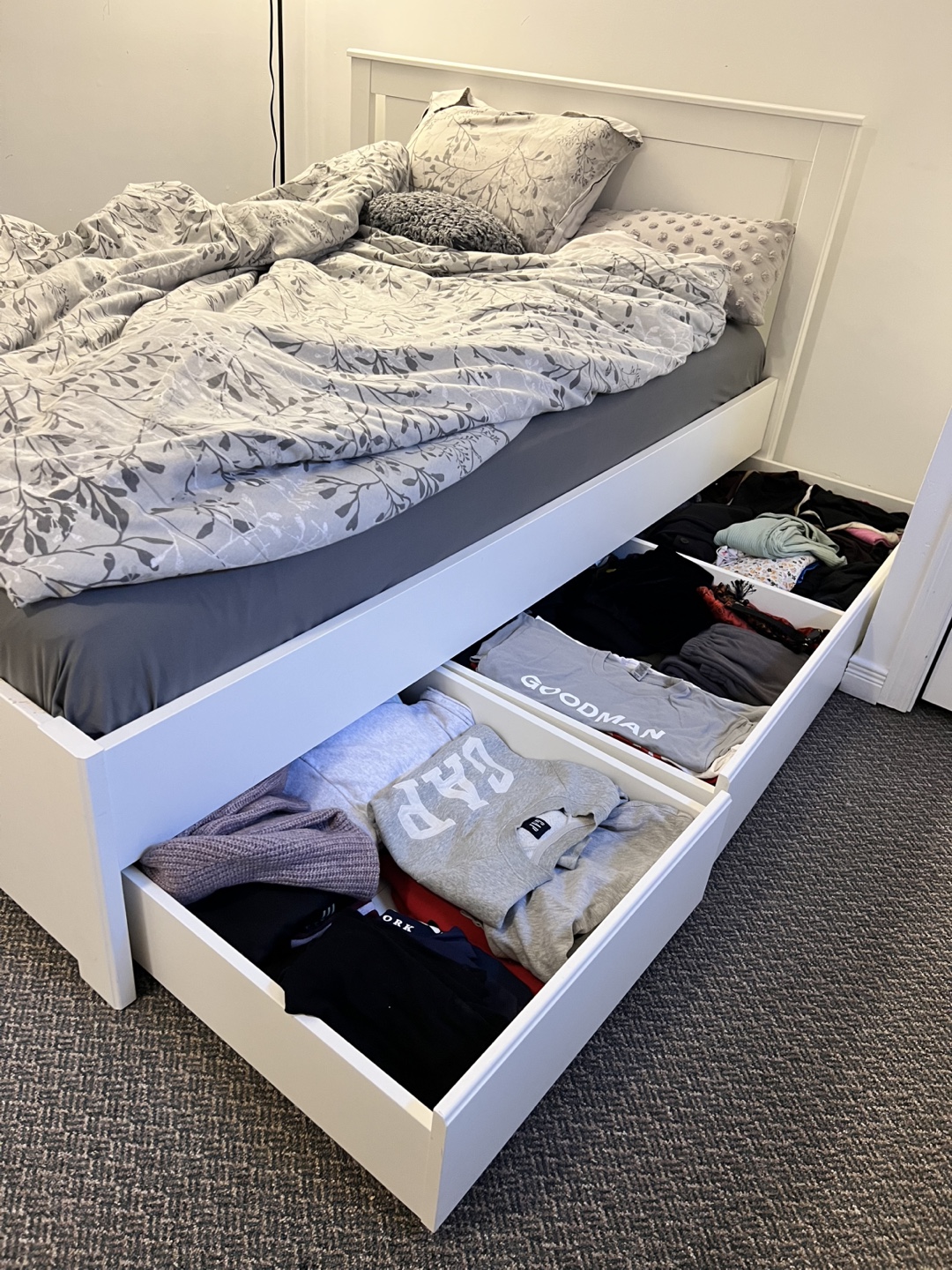 KEA Bed Frame + Firm Mattress + Protector – Great Condition! - photo 3
