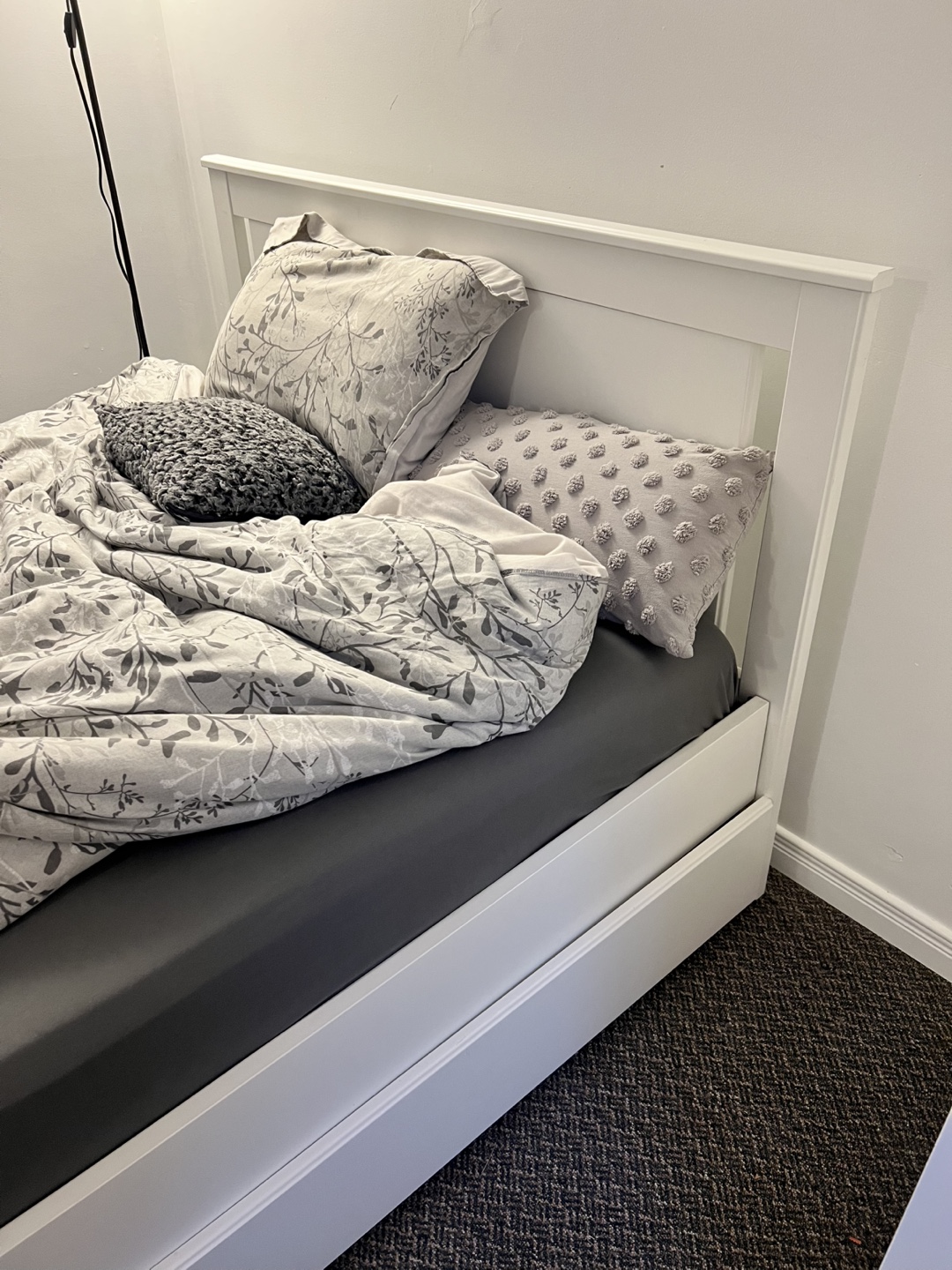 KEA Bed Frame + Firm Mattress + Protector – Great Condition! - photo 2