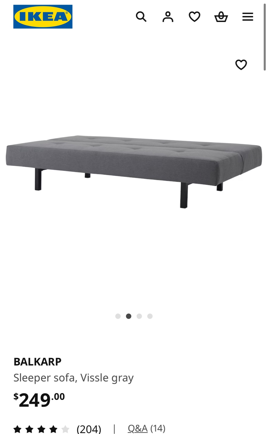 IKEA Couch / twin bed / SOFA BED - Taking off here by 4/24 - photo 2
