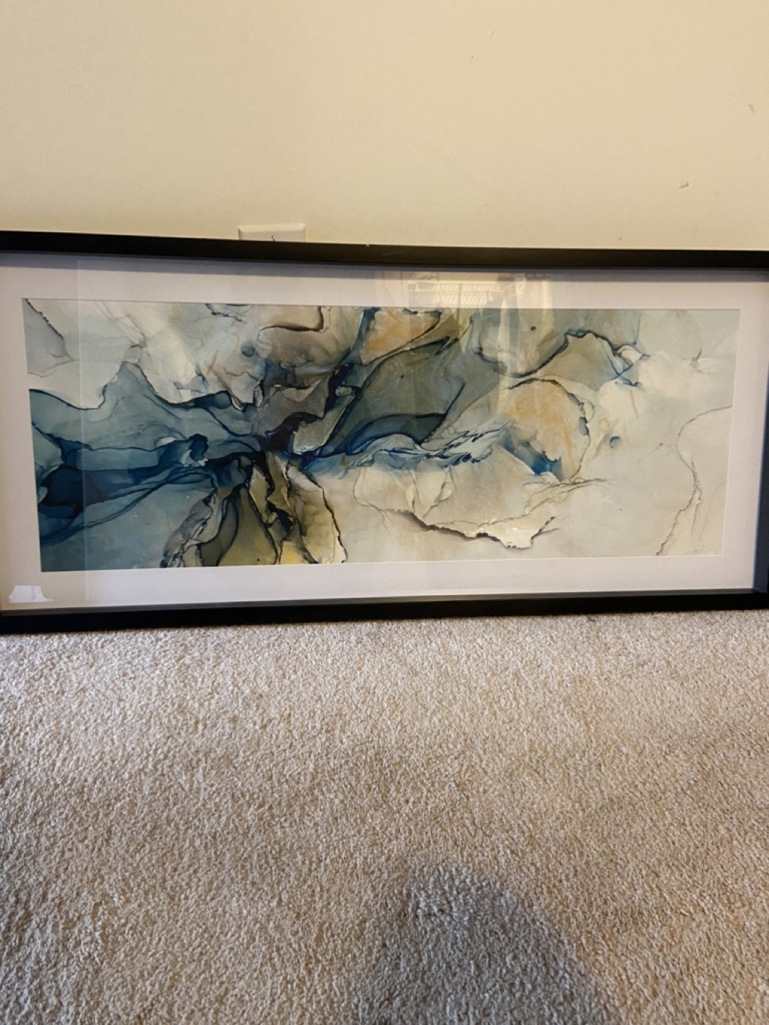 Abstract Blue and Grey Framed Wall Art